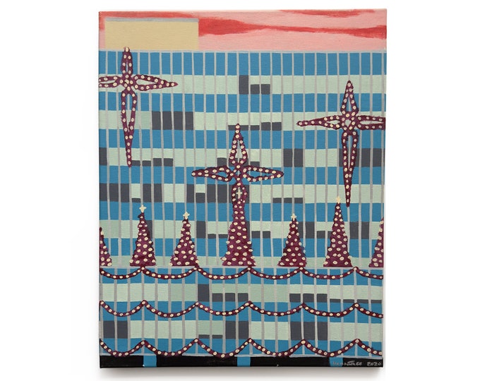 Mid-Century Modern Christmas, Peoria, IL , Painting on canvas