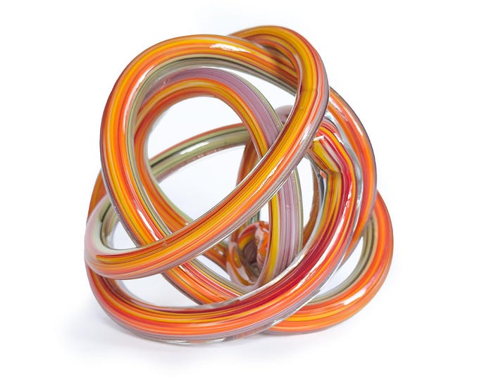 Vintage Hand Blown Murano Style Glass Knot Sculpture