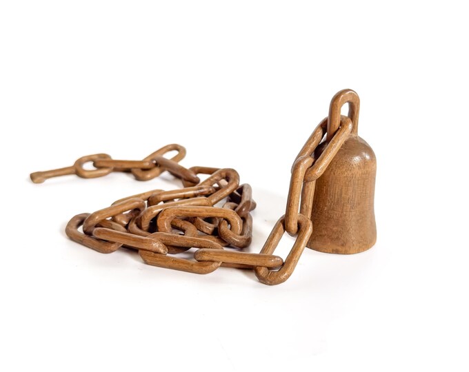 Carved Wood Whimsy Chain with Bell