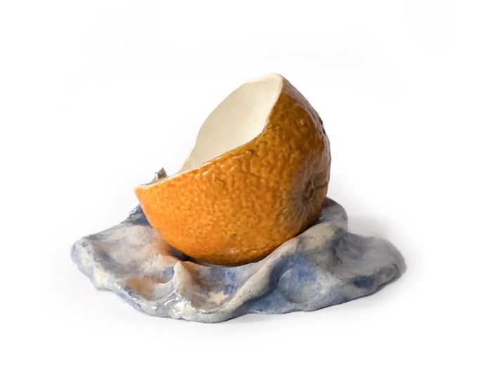 Surrealist Ceramic Orange Dish