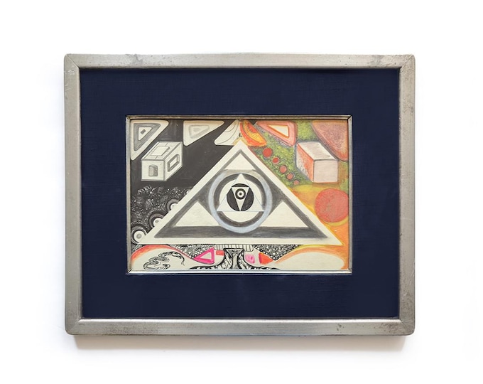 Original Surrealist Sketchbook Drawing, Artist unknown, c. 1970