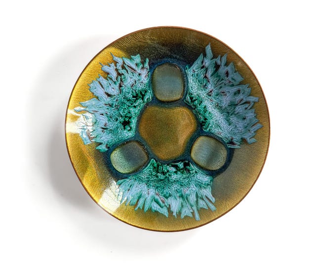 Blue Enamel on Copper Plate, Edward Star for Gump’s