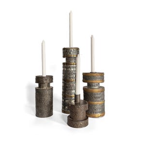 Pressed Tin / Brass Candlestick Holders – Mid-Century Style