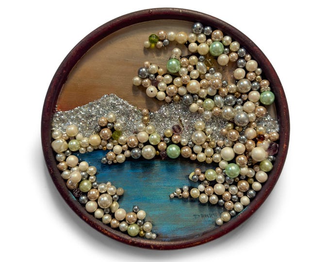 Jeweled Assemblage Landscape Painting