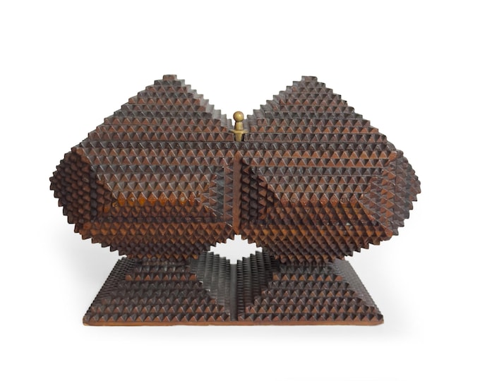 Early 20th Century Double Pyramid Tramp Art Box