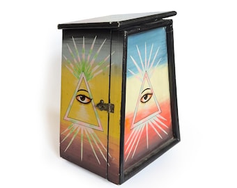 Eye Of Providence Hand-Painted Wall Box/Cabinet