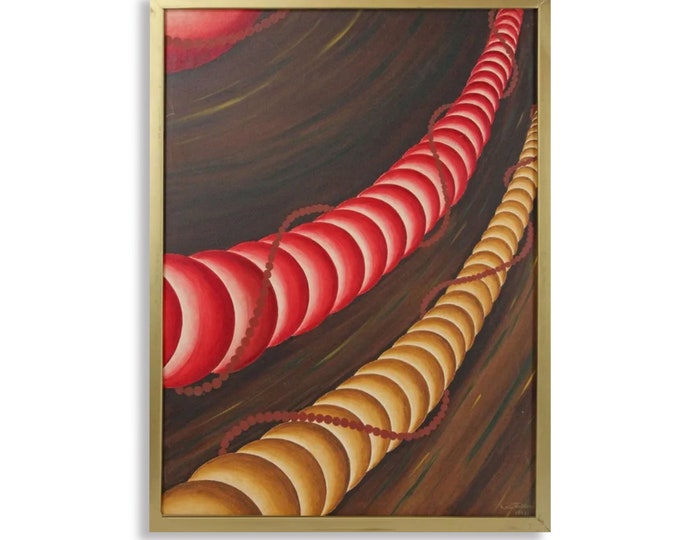 Mid-Century Modern Abstract Cosmic Painting, 1955