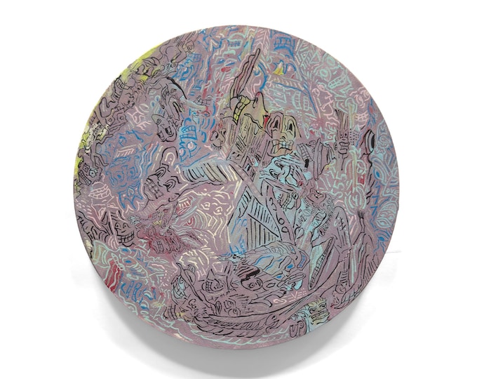 Self-Taught Artist Jakym Clark "Ise" Visionary Painting on Canvas