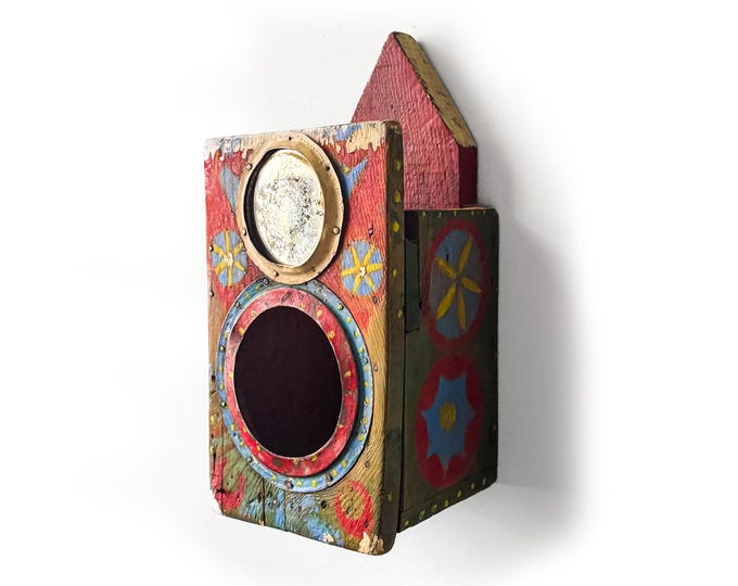 Handmade Folk Art Birdhouse / Wall Box, Artist unknown