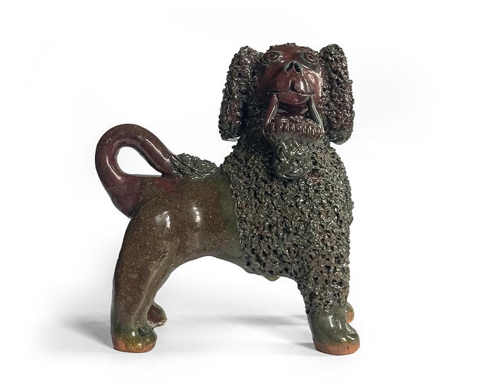 Billy Ray Hussey Folk Art Pottery Dog in the Style of Staffordshire