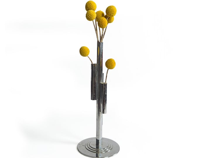 Vintage Art Deco Chrome Bud Vase by Ruth & William Gerth for Chase, 1930s.