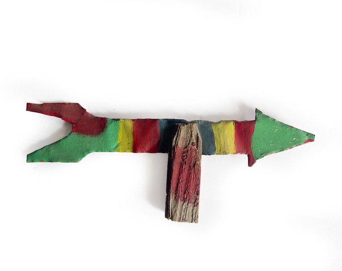 Original David Butler Cut and Painted Tin Arrow Weathervane