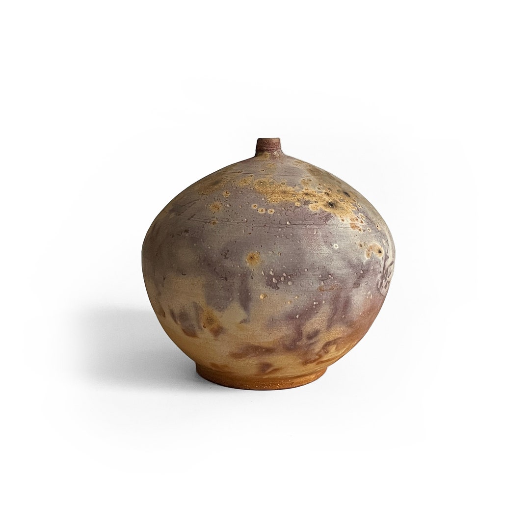 Studio Pottery Bisque Raku Closed Form Vessel Etsy