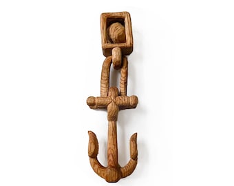 Antique Carved Anchor Whimsy with Ball in Box and Heart Detail