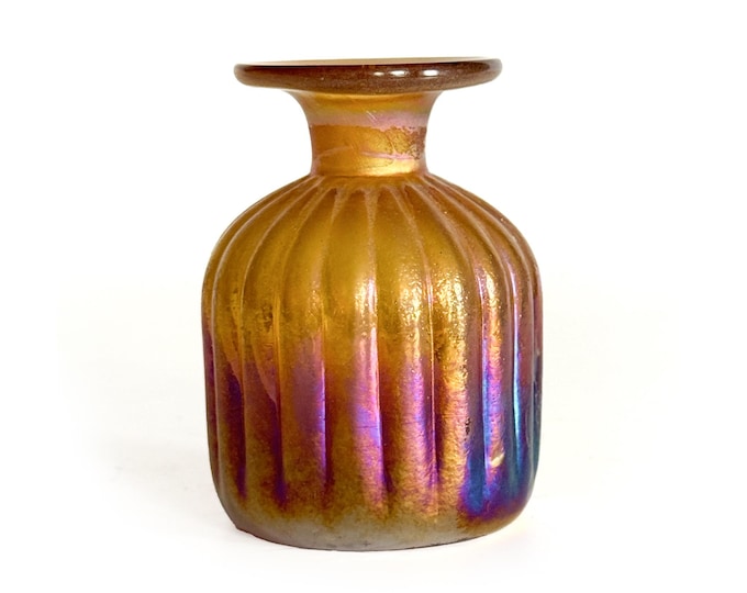 Silvestri Mid-Century Iridescent Blown Glass Bud Vase