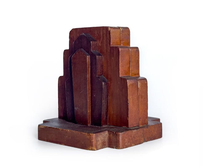 Art Deco Skyscraper Wood Bookends