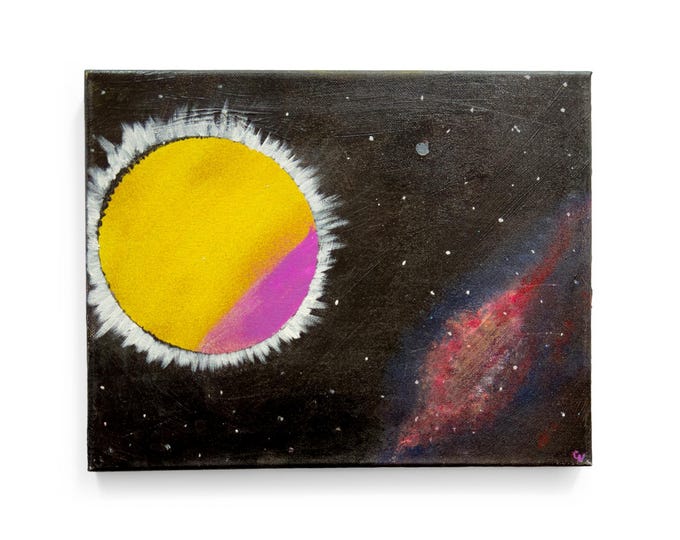 Outsider Art Space Painting On Canvas
