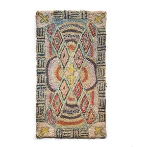 Folk Art Americana Hand-Hooked Antique Rug