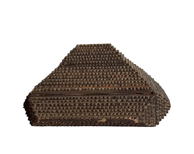 Early 20th Century Layer Pyramid Tramp Art Box