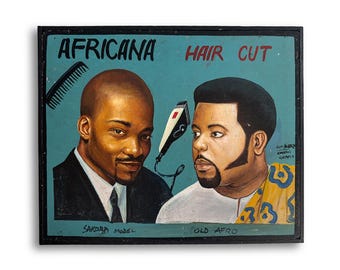 Ghanaian Barbershop Painting on Board