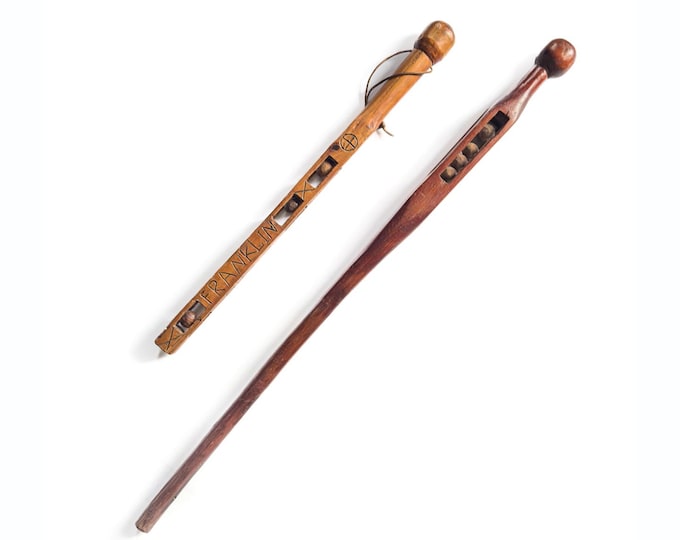 Antique American Primitive Carved Wood Whimsey Canes