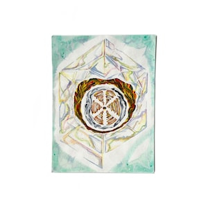 Original Prison Art Abstract Painting on Paper, &quot;Phantoms&quot; Signed &quot;Sandman Jmsoaz Automatiik, Santana Cordora&quot;