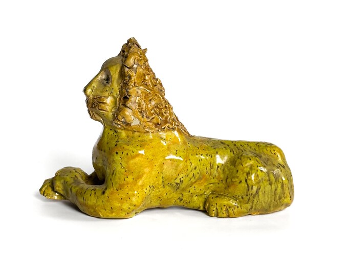 Folk Art Pottery Lion