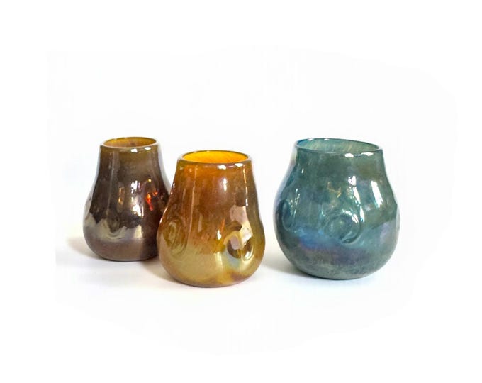 Studio Art Glass Bud Vase Collection of 3