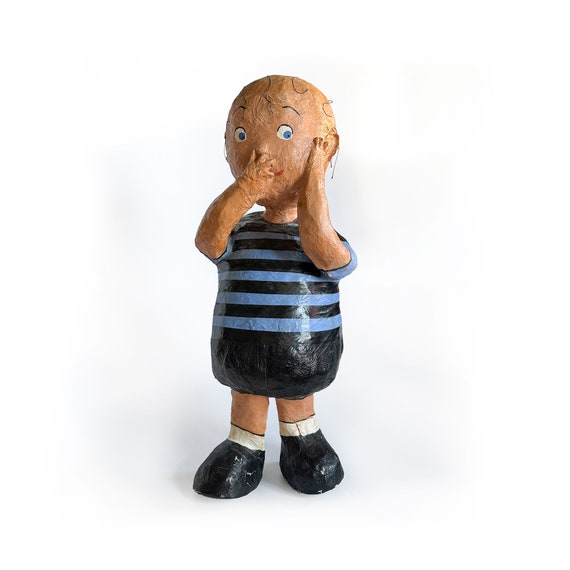 Folk Art Paper Mache Linus (Peanuts) Sculpture