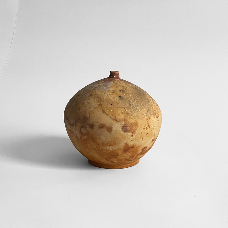 Studio Pottery Bisque Raku Closed Form Vessel Etsy