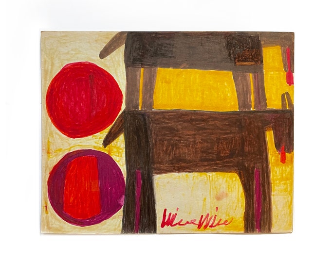 Original Willie White "2 Horses and 2 Suns" Drawing