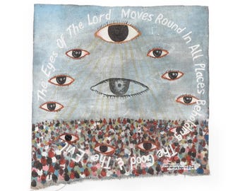 Kwame Akoto, &quot;The Eyes Of The Lord Moves Round In All Places Beholding The Good & Evil.&quot;, Painting on canvas