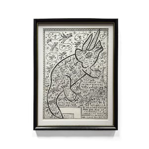 Howard Finster, The Abigrilla, 1989, offset lithograph on paper, 15 x 11 inches