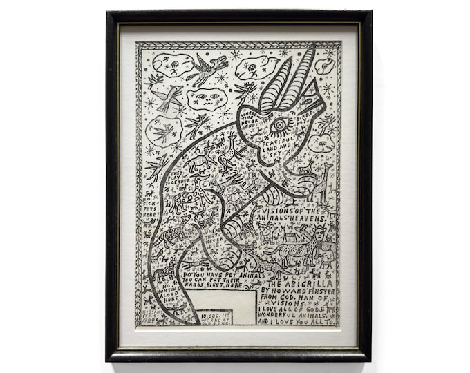 Howard Finster, The Abigrilla, 1989, offset lithograph on paper, 15 x 11 inches