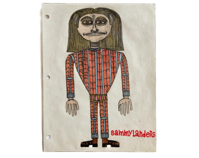 Original Sammy Landers Outsider Art Drawings