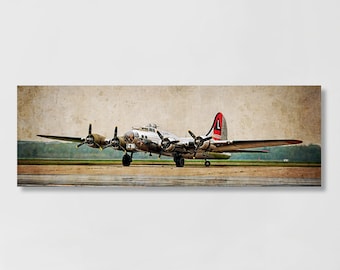 Title - "Flying Fortress " B-17G Boeing WWII Bomber Vintage war Airplane Aircraft Aviation Fine Art Photography Print Metal & Canvas Option