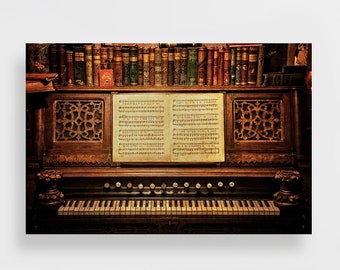 Title - "Classical Side" Vintage Antique upright Organ Classical Sheet Music Books Fine Art Photo Canvas & Metal Print Finishes