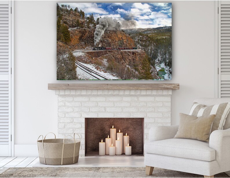 Mixed Winter Freight Vintage Durango and Silverton D/&RGW Narrow Gauge Colorado Steam Train Fine Art Print Canvas and Metal Options Title