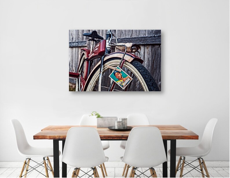Title What Boys Do Antique Vintage Micky Mantle Baseball Card New York Yankees Bike Bicycle Baseball Fine Art Photo Canvas /& Metal Print