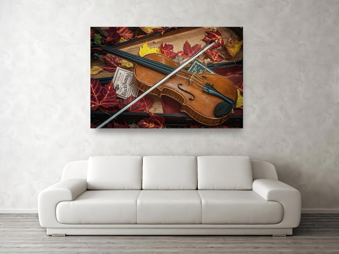 Music Studio Room Art Vintage Antique Violin Coffin Style Wood Case ...