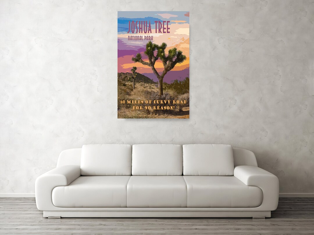 Large Wall Art Fun Joshua Tree National Park Poster California Desert ...