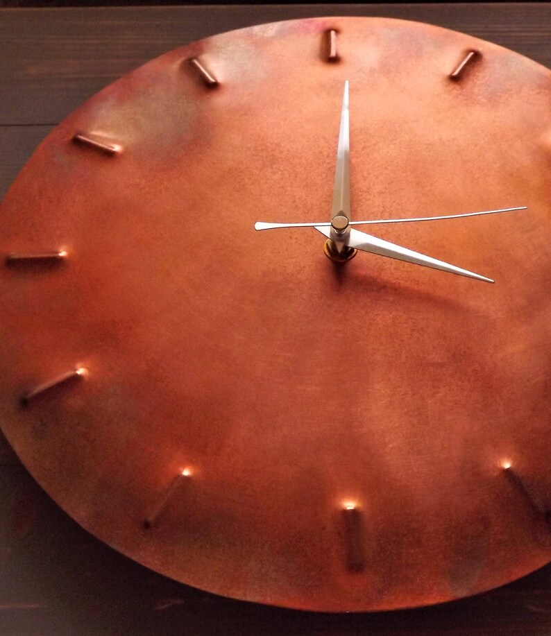 Rustic Copper Clock Copper Wall Clock Copper Clock Wall Etsy