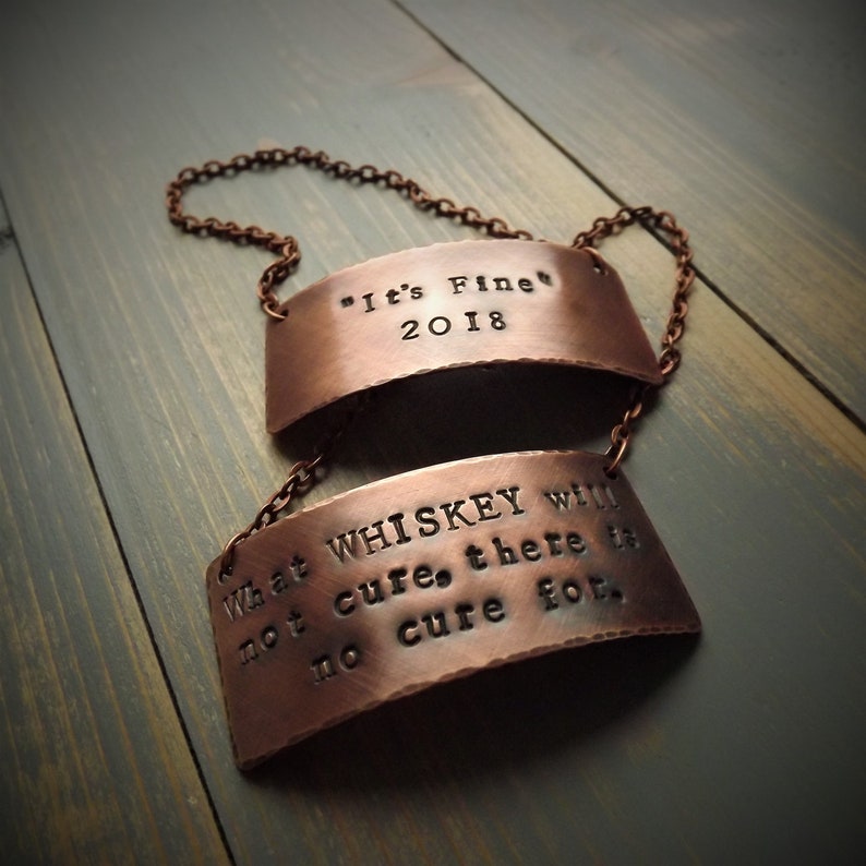 Copper Bottle Tag Decanter Tag Personalised Bottle Tag Etsy