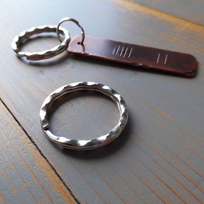 Tally Mark, Seven Years, 7th Wedding Anniversary, 7th Anniversary, Copper Anniversary, Personalised Gift, Husband, Wife, Keyring, Love, Cute image 3