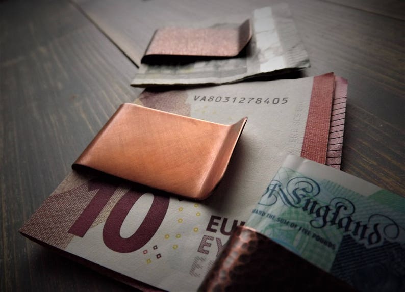 Copper Money Clip, Handcrafted Solid Heavyweight Copper Money Clip, Personalised Money Clip, Monogram Money Clip, Polished, Antiqued, Rustic zdjęcie 6