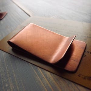 Copper Money Clip, Handcrafted Solid Heavyweight Copper Money Clip, Personalised Money Clip, Monogram Money Clip, Polished, Antiqued, Rustic zdjęcie 8