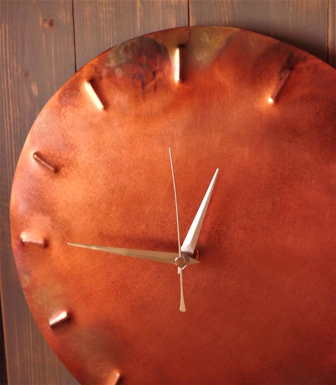 Rustic Copper Clock Copper Wall Clock Copper Clock Wall Etsy