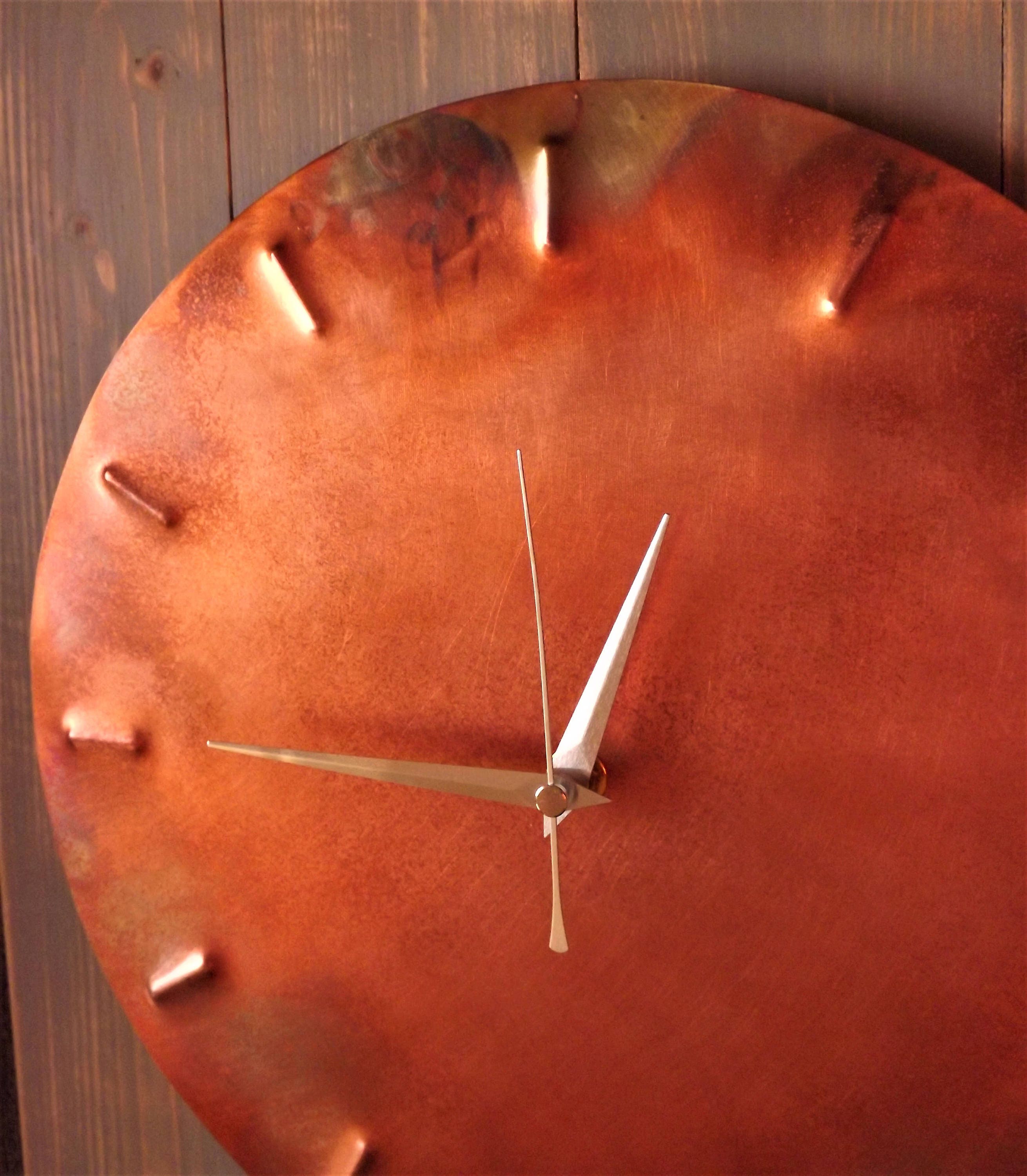 Rustic Copper Clock Copper Wall Clock Copper Clock Wall Etsy