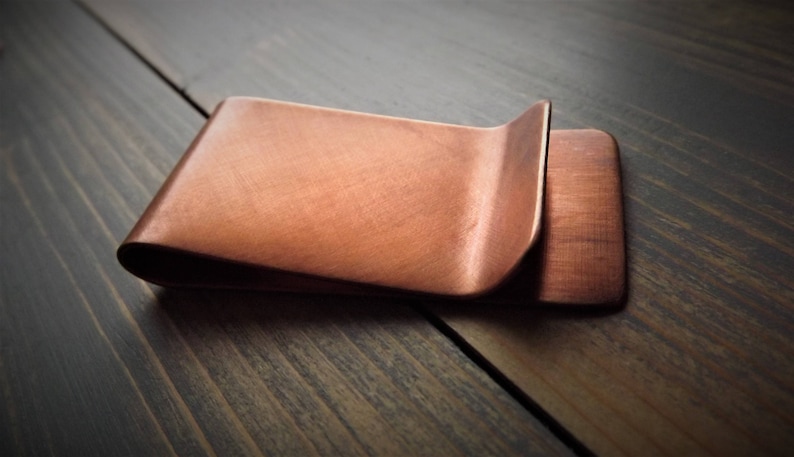 Copper Money Clip, Handcrafted Solid Heavyweight Copper Money Clip, Personalised Money Clip, Monogram Money Clip, Polished, Antiqued, Rustic image 10