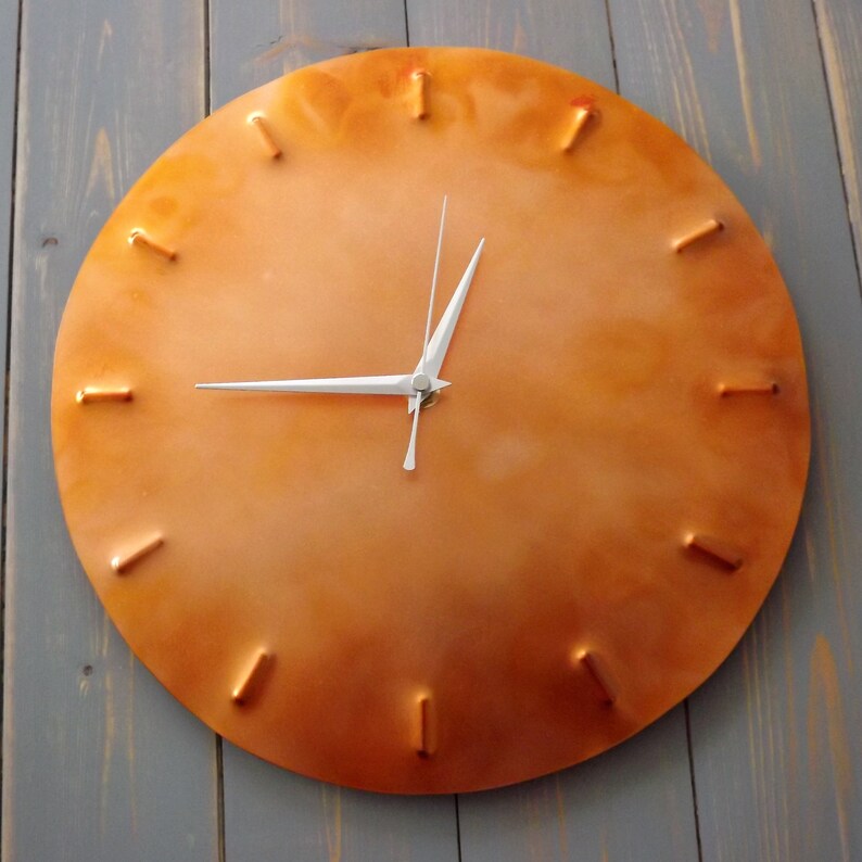 Rustic Copper Clock Copper Wall Clock Copper Clock Wall Etsy